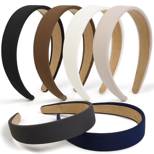 TERSE Headbands for Women Trendy Non Slip Headband for Girls Long Short Hair, Cute Ribbed Women Headbands Elastic Hair Bands Fashion Hard Head Band Accessories 1 Inch - color: Headbands Color-A