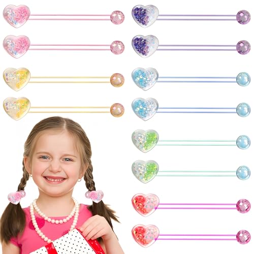 12PCS Ball Charm Hair Ties for Little Girls,Colored Camellia Bead Rubber Band Bubble Hair Ties with Balls No Damage Ponytail Holders for Toddler Girls (Pink, Purple, Sky Blue, Rose Red, Green, Yellow) - color: Pink, Purple, Sky Blue, Rose Red, Green, Yell