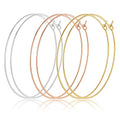 Multipack Dainty Large Thin Gold Hoop Earrings for Women Hypoallergenic Earrings Lightweight 30mm 50mm 60mm 70mm Gold/Silver/Rose Gold Hoop Earrings - style: 3 Pairs-70mm