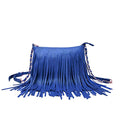 Solene Fringe Crossbody Shoulder Bag with Strap, Tassel Messenger bag, Country Style Western Fringe Purse for Women - color: Royal Blue
