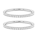 2mm 925 Sterling Silver Rings Gold Engagement Wedding Bands Eternity Cubic Zirconia Simulated Diamond 2pairs Stackable Ring for Women Size 5-10 - color: Silver