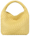 Woven Purses Bag for Women, Vegan Leather Handwoven Bags with Mini Handmade Purse - color: Yello