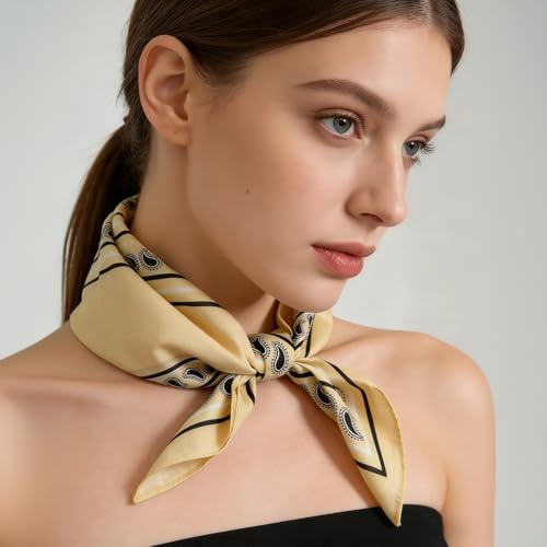 21 x 21 Inch Cotton Bandana for Women and Men,Soft Breathable Head Scarf, Multi-purpose Headband, Hair Scarf - color: Waistband Frame Yellow-un21