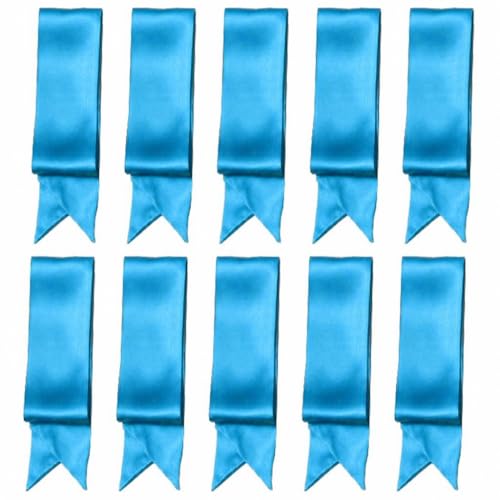 10 Pcs Long Thin Small Skinny Scarf Satin Neck Tie Ribbon Choker for Women Girls - color: Peacock Blue