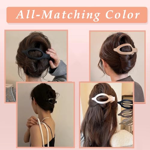 Flat Hair Clips, 9 PCS 4.7 Inch Large Side Slide Volume Duckbill Clips for Women & Girls, Internal Tooth Design, Strong Hold Matte Hair Clips for Thick Hair & Thin Hair,French Concord Clip - color: Multicolour