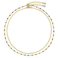 CHESKY 14k Gold Plated/Silver Plated Dainty Necklace for Women, Trendy Satellite Choker Necklace Thin Beaded Layered Choker Necklaces Discs Paperclip Chain Necklaces Womens Simple Jewelry - style: black beads