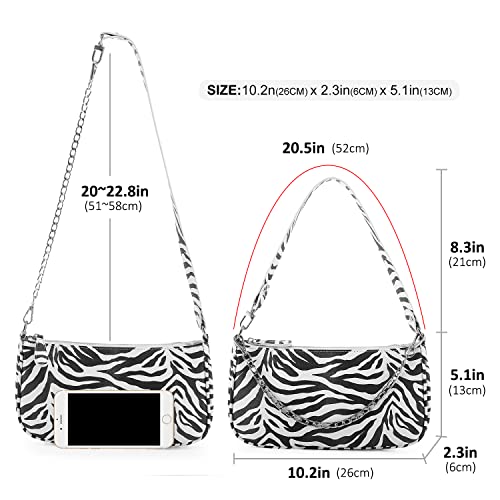 Loiral Small Purse for Women, Retro Classic Tote HandBag Shoulder Bags Clutch Purse - color: Zebra