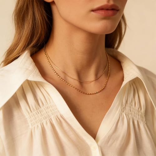 Long tiantian Chunky Gold Necklace Stack Chain Necklaces for Women Statement Layered Paperclip Choker Necklaces Statement Necklace for 80s 90s & Night Out Outfits Paperclip Style Fashion Jewelry - color: A6:L