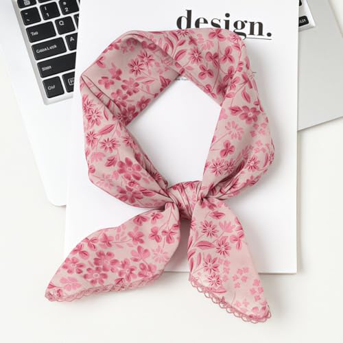 Cotton Bandana,Large Bandanas for Women,Head Coverings for Women,Head Scarf Handkerchief, Square Headband 27" x 27" - color: 27-06-plum-pink