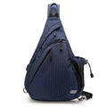 TurnWay Water-Proof Sling bag/Crossbody Backpack/Shoulder Bag with USB Charging Port for Travel, Hiking, Cycling, Camping - color: Blue Grid