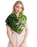 PoeticEHome Cashmere Scarf Wrap 36"x36" - Featherlight & Wrinkle-Free Artistic Square Shawl for Travel & Office, Gift Ready - color: Daubigny\'s Garden - 36"