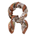 Guqqeuc Satin Head Scarf Silky Feeling Bandana Hair Wrap for Women Silk Scarves Paisley Headscarf Square Scarf Neckerchief - color: Brown
