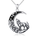 925 Sterling Silver Animal Necklaces Lion/Cat/Phoenix/Bunny/Koalas Necklace Adjustable Chain Animal Lover Pendant Jewelry for Women Men - style: Wolf