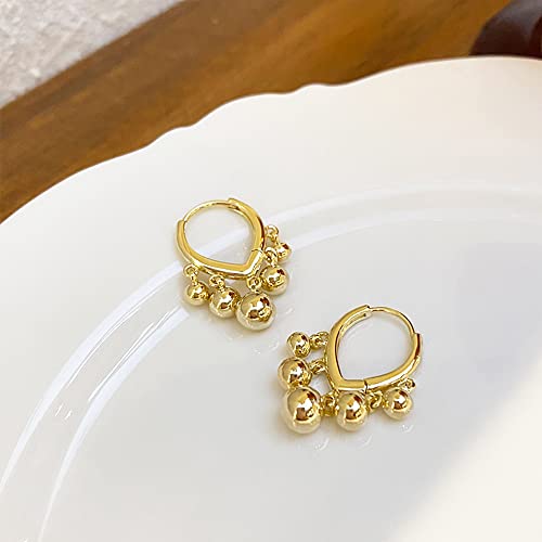 Huggie Earrings for Women 14K Gold Plated Earrings Dainty Statement Sterling Silver Cute Dangle Earring Hypoallergenic Huggie Hoop Earrings for Wome Trendy Prom Party Jewelry Gift - color: 1-Gold