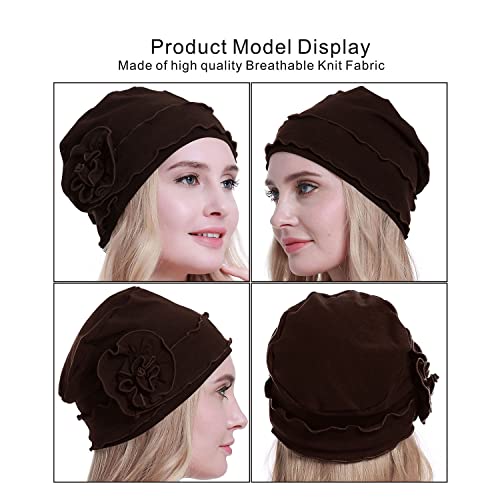 osvyo Chemo Headwear Turban Cap for Women - Cancer Beanie Hair Loss Sealed Packaging - color: Cotton Coffee