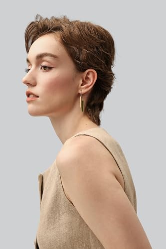Trendy Dangle Earrings Set for Women, Colorful Aluminum Drop Earrings, 6 Pcs DIY Interchangeable Conical Beads, Lightweight Titanium Ear Hooks, Hypoallergenic and Not Easy To Fade - color: Glod Pink Light green