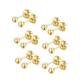 FOSIR 6 Pair Tiny Women 14K Gold Plated Ball Stud Earrings Surgical Stainless Steel Earrings Set, 2-6MM - style: 6 pair diameter,5mm