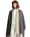 maamgic Women's Winter Scarf Soft Warm Scarf for Women Cozy Shawl Wraps for Women Lightweight Pashmina Style Wrap - color: Dark Grey and Cream