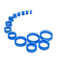 WBRWP 20/28pcs Ear Stretching kit Set: Hollow Hard/Soft Silicone Plugs and Tunnels Ear Expander Gauges Stretcher Body Piercing Jewelry - style: 28pcs Thin/Blue