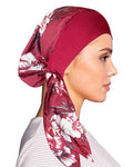 Chemo Headwear for Women Head Scarf Headwraps Silky Soft Turbans for Women Cancer Hats Chemo Beanie Coverings Scarves - color: C Big Red Pattern 2