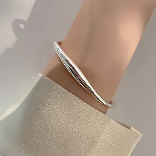925 Sterling Silver Bracelets Open Adjustable Bangle Bracelet Teardrop Water Drop Cuff Bangles for Women - color: Pattern 1