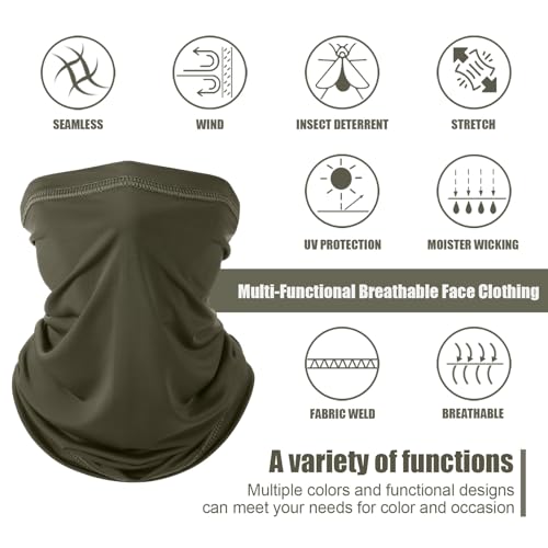 Geyoga 6 Pieces Summer UV Protection Cooling Neck Gaiter Face Clothing Neck Gaiter Mask Scarf Sunscreen Breathable Bandana - color: Coyote Color