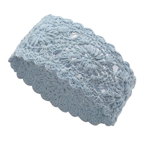ZLYC Women Headband Handmade Crochet Knit Boho Flower Hair Bands (Crochet Blue) - color: Crochet Blue