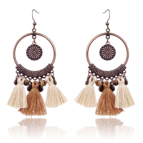Boho Earrings for Women Trendy Gold Dangle Earrings Vintage Bohemian Indian Country Jewelry Gifts Boho Dress Chic Clothing - color: A9:boho earrings