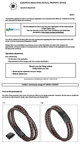 murtoo Mens Bracelet Leather Braided, Brown and Black Leather Bracelet for Men - color: Black-brown, size: 7.48"