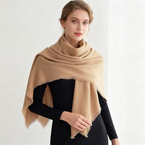 K-Elewon Large Square Scarf 51" Cotton and Linen Hand feel Scarf Fashion Scarves Hair Wrapping Scarfs Neck Scarves for Women - color: H2310