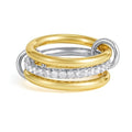 SLOONG Gold Stackable Rings for Women Non Tarnish, Dainty 18K Gold Plated Cubic Zirconia Rings, Silver Rose Gold Rings Set, Multi Ring Mixed Metals Stackable Ring Set for Women - style: 3PCS Gold&Silver