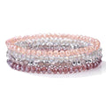 xuzhiyuan Women's Multilayer Crystal Beaded Bracelet Set - Boho Stackable Stretch Handmade Jewelry for Daily Wear & Gifting - color: Purple
