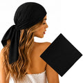 Junvena 27 Inch Extra Large Bandana 100% Cotton,Soft Thin Breathable Headband for Men Women, Solid & Paisley - color: Black Single
