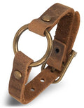 SPUNKYsoul Buckle or 5 Wrap Leather Circle Bracelet - Handmade Adjustable Leather Wrap Bracelet for Women & Men, Unique Distressed Stackable Jewelry with Symbolic Circle for Everyday Wear & Gifting - style: Women's Buckle Circle Single Band