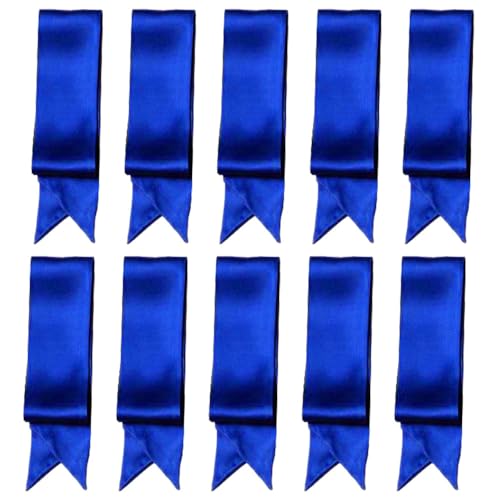 10 Pcs Long Thin Small Skinny Scarf Satin Neck Tie Ribbon Choker for Women Girls - color: Blue