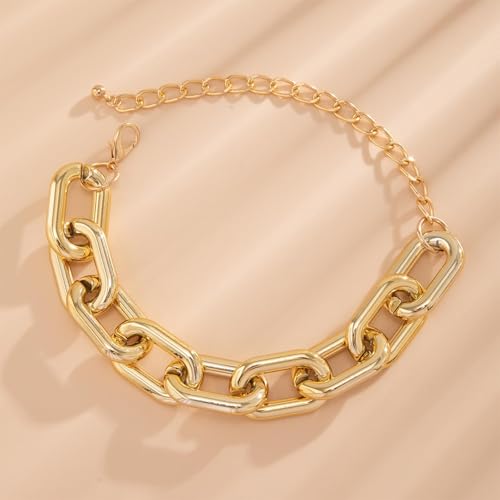 choice of all Chunky Gold Necklace Statement Necklace for Women Punk Chain Thick Gold Choker Jewelry Trendy Birthday Gifts - color: C:gold chunky necklace