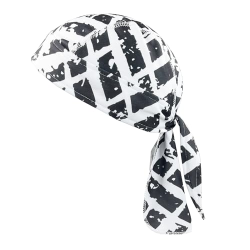 PURFUN Men Women Breathable Cycling Bandana Headscarf Adjustable Sweat Wicking Quick Dry Mesh Head Scarf Wrap Liner Skull Cap - color: 3pcs/White+grey+black