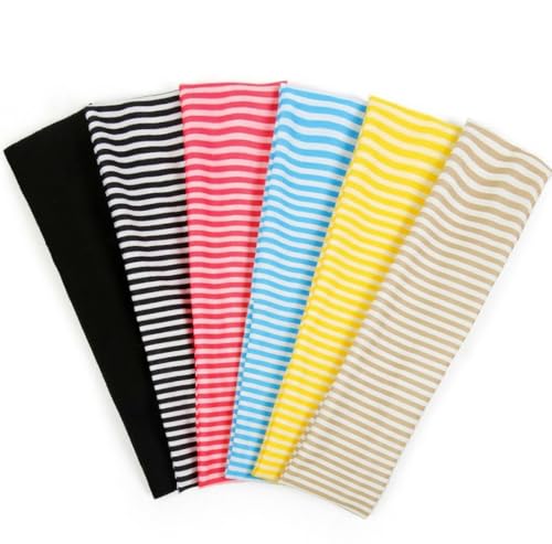 TERSE Stripe Headbands for Women Trendy Hair Accessories: Cute Head Bands for Women's Hair Fashion Hairbands 6PCS - color: Headbands Color- Stripe Print