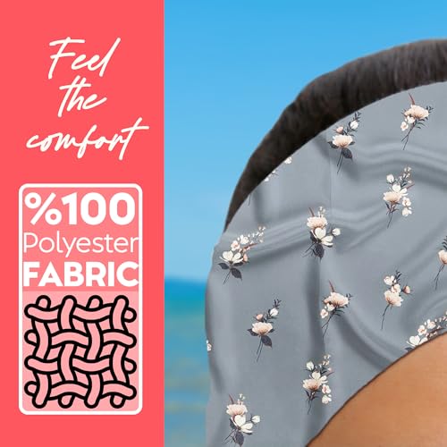 dscarf Womens Neck Scarf 21"x21" Small Square | Headband Scarf Ethnic Bandana Head Scarf Flowering Breathable Lightweight - color: Flowering Design 26