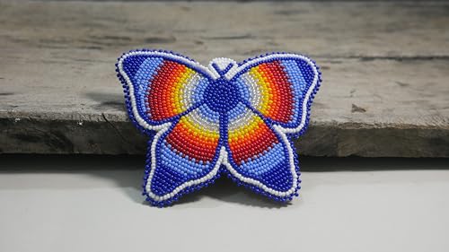 Beaded Hair Clips Native American Style Handmade Collection (Butterfly (Blue Multi)) - color: Butterfly (Blue Multi)