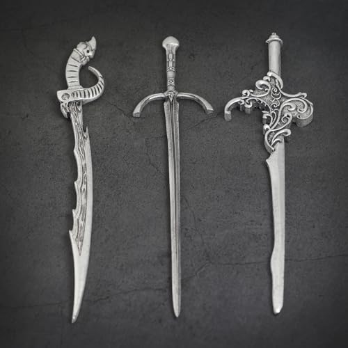 3Pcs Sword Hair Pins - Medieval Renaissance Gothic Hair Sticks for Women, Vintage Metal Hair Chopsticks for Bun Updo, Renaissance Accessories Medieval Accessories - color: design-4