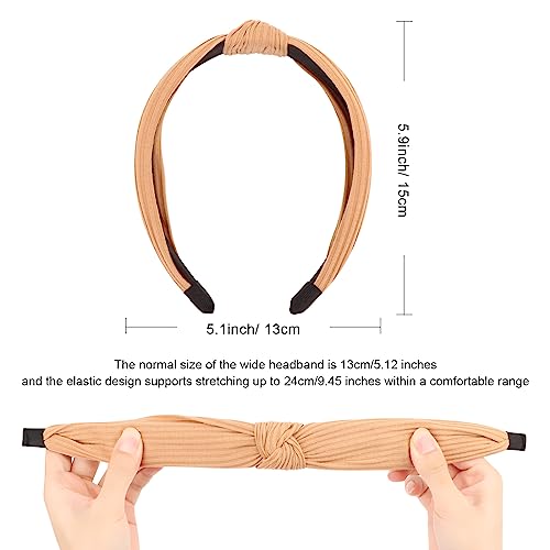 DRESHOW 8 Pack Knotted Headbands for Women Wide Turban Headband Yoga Exercise Ribbing Hair Hoop Hair Bands Accessories - color: 8 Pack Plastic Hair Hoop D