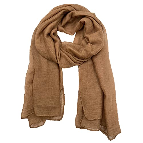 woogwin Women's Cotton Scarves Lady Light Soft Fashion Solid Scarf Wrap Shawl - color: Khaki