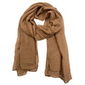 woogwin Women's Cotton Scarves Lady Light Soft Fashion Solid Scarf Wrap Shawl - color: Khaki