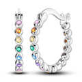 NARMO 925 Sterling Silver Hoop Earrings for Women Hypoallergenic Lightweight Simple Huggie Hoop Earrings Twisted Hoop Earrings Colorful Cubic Zirconia Hoop Earrings Rainbow Hoop Earrings - color: Colorful Sphere