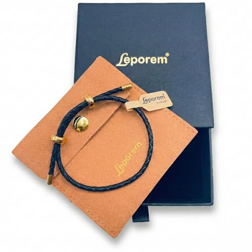 18K Gold Plated Stainless Steel Braided Leather Bracelet for Women - Adjustable Genuine Cowhide Woven Cord Wristband - Boho Minimalist Friendship Jewelry Gift - color: Black