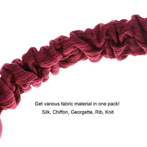 DRESHOW 10 Pack Boho Headbands for Women Girls Elastic Back Criss Cross Hair Band Twisted Head Wrap Solid Hair Accessories - color: 10 Pack B