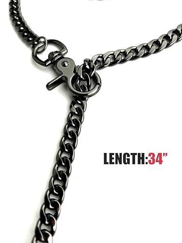 paloli Women's Slip Chain Rainbow Heart O-Ring Chunky Chain Necklace, Rays Cuban Long Layered Jewelry, Adjustable Lariat Y-Necklace Heart Loop Choker - color: F-Heart-Black-Purple