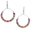 Bohemian Multi-Colored Sequin Hoop Gold Earrings - SPUNKYsoul Collection… - style: MEDIUM HALF DISC SILVER