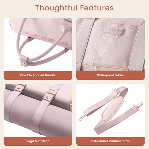 LOVEVOOK Small Gym Bag for Women with Yoga mat Holder, Mini Duffle Bag for Travel with Wet Pocket, Overnight Personal Item Bags (White-Green, 16.5 inch-Large-2Pcs) - color: White-Green, size: 16.5 inch-Large-2Pcs
